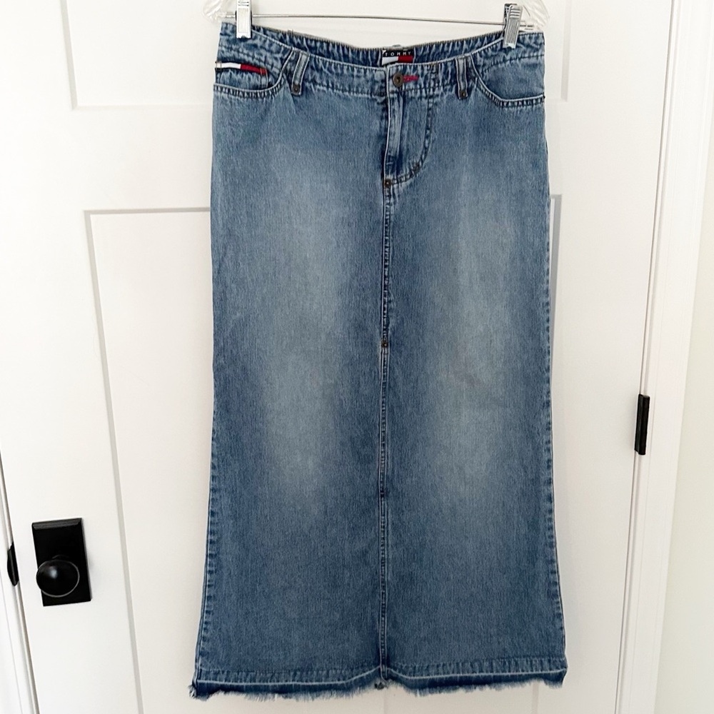 Tommy jeans maxi denim jean skirt size 11